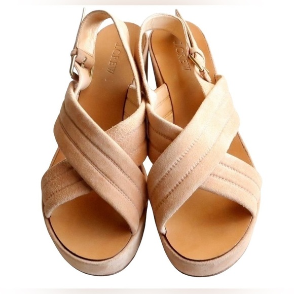 J. Crew Shoes - J. Crew Marcie suede sling back wedge sandals women’s size 7 1/2